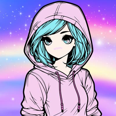 realistic girl with hoodie