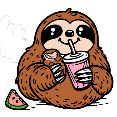 sloth with food