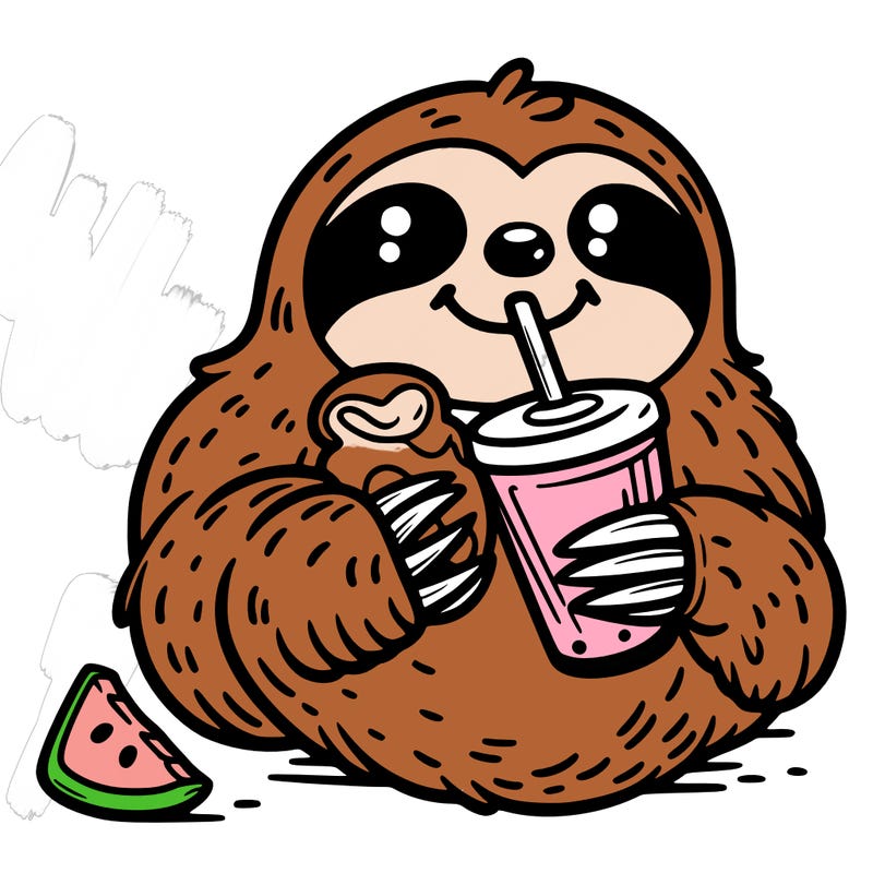 sloth with food