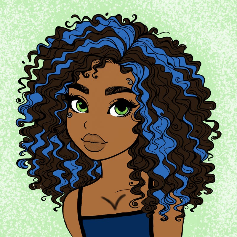 girl with curly hair realistic