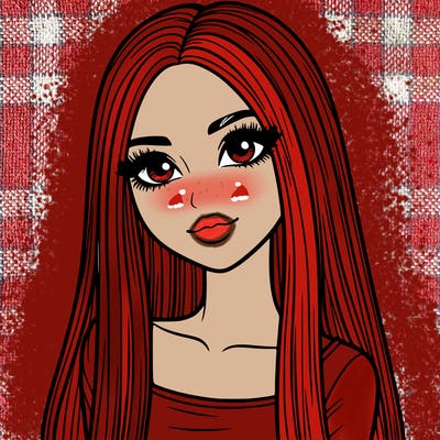 realistic girl with straight and long hair