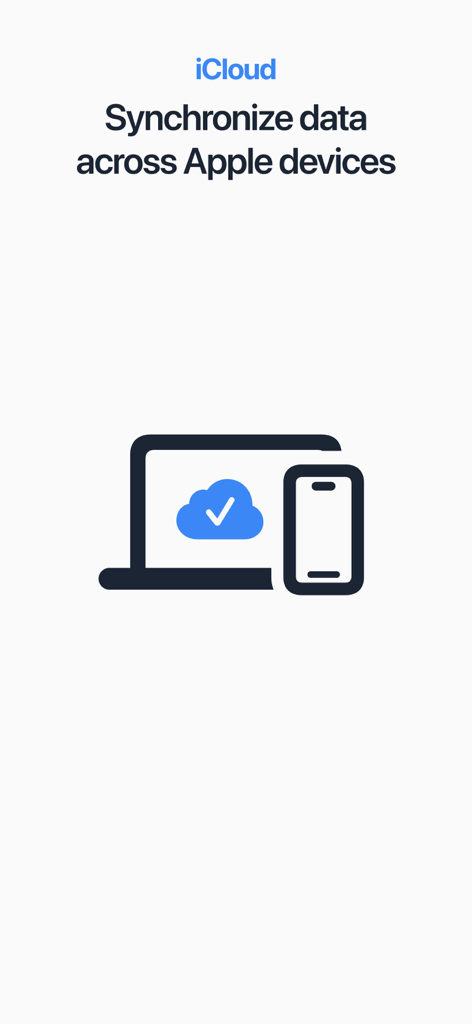 CoreTask iCloudデータがAppleデバイス間で同期されている様子。