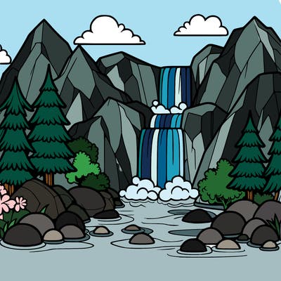 waterfall in mountain