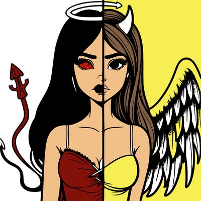 devil vs angel realistic girl