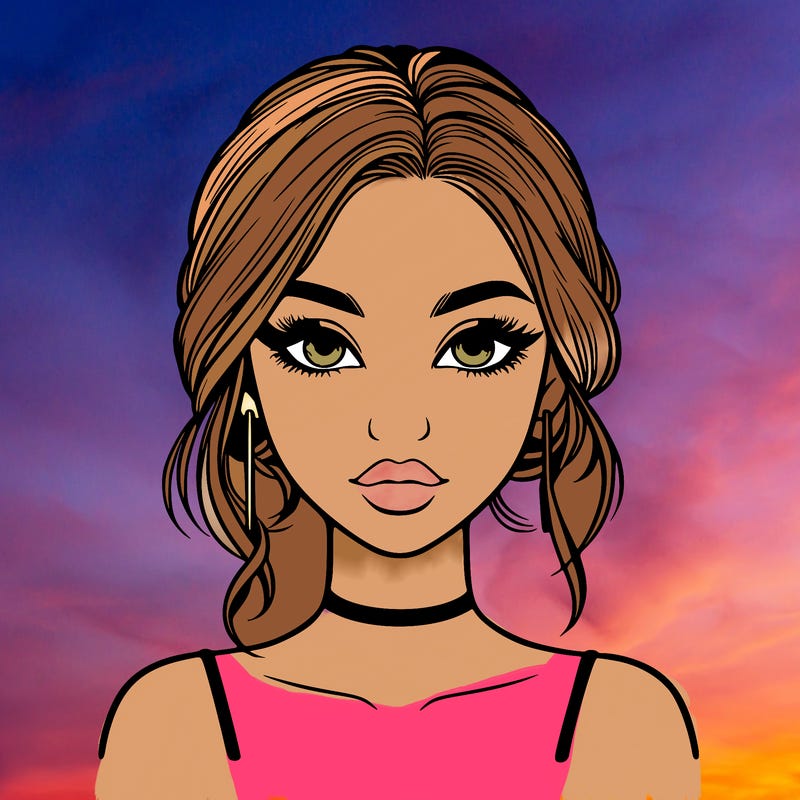 realistic girl with makeup on