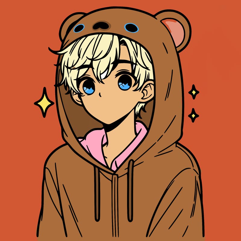 a 17 year old boy in a cute animal hoodie