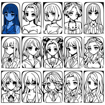 girls that look diffrent anime