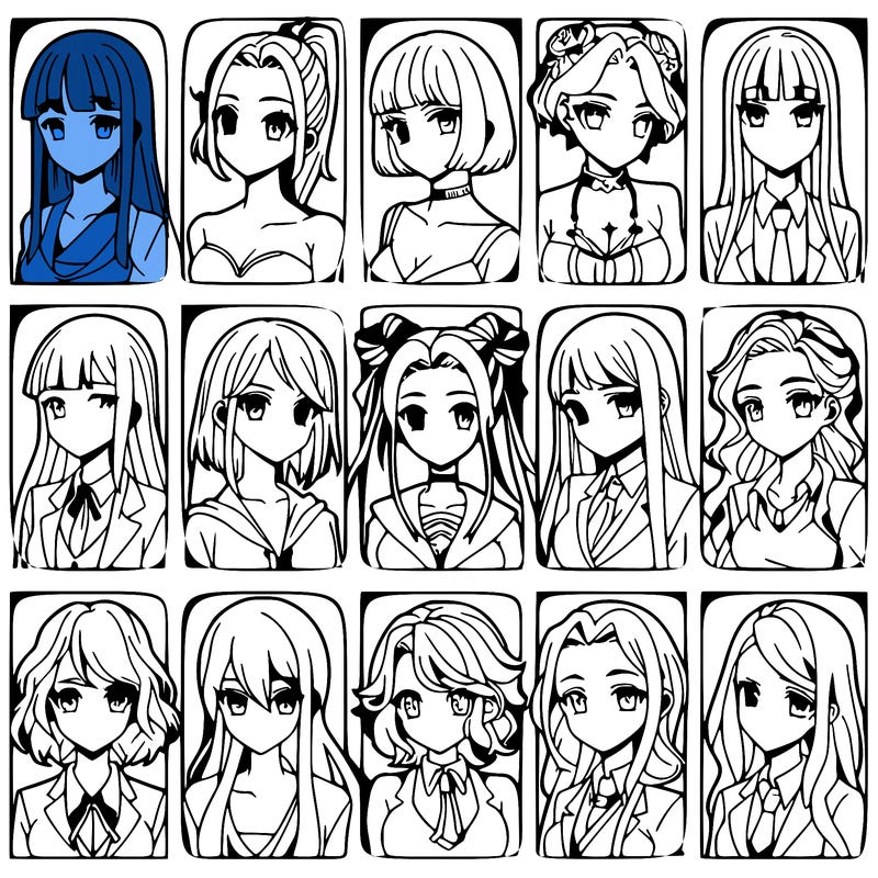 girls that look diffrent anime