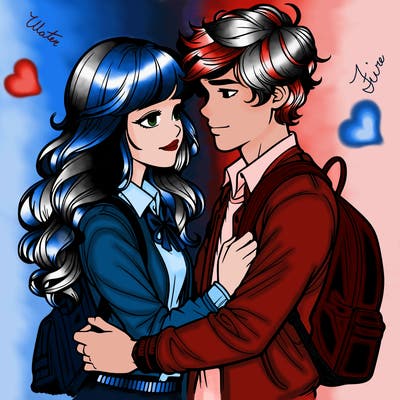 realistic teen boy and girl in love