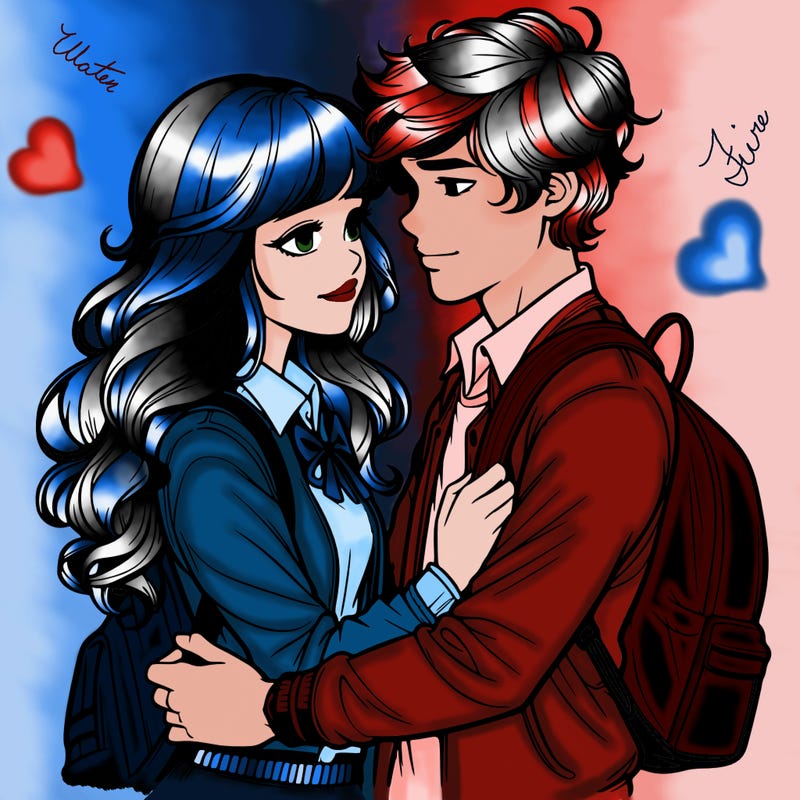 realistic teen boy and girl in love