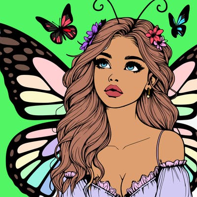 butterfly fairy realistic girl