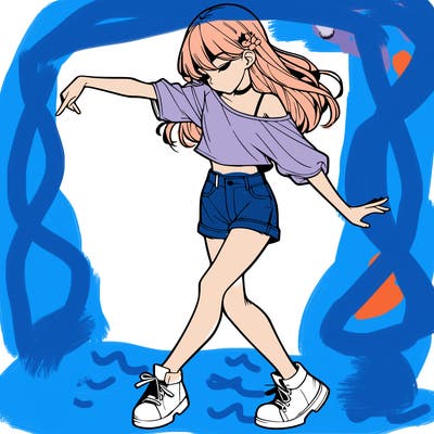 realistic girl danceing