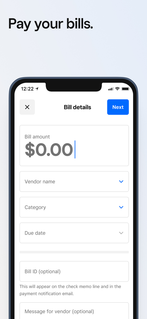 Square - Dashboard for POS - Screen showing bill details and amount input in the Square Dashboard app