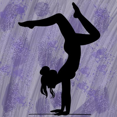 a woman doing a handstand