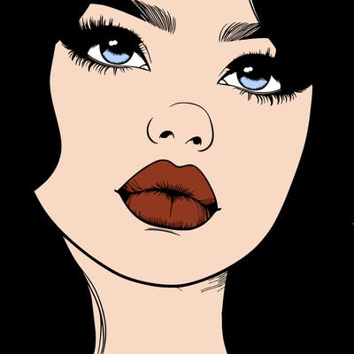 really realistic girl with lips