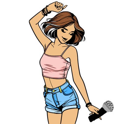 realistic girl dancing