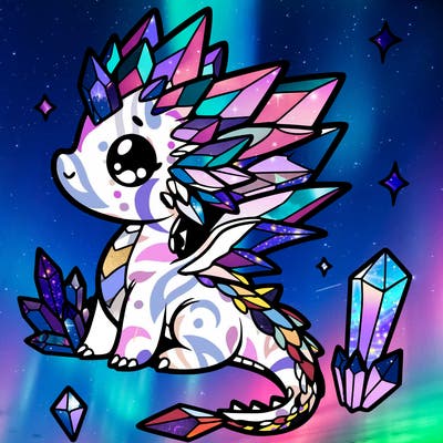 little cute crystal dragon