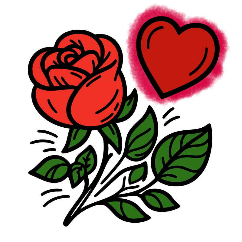 rose and heart