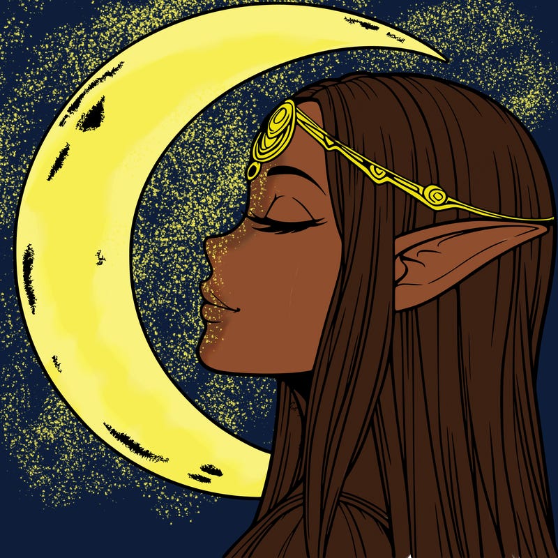 a realistic moon elf