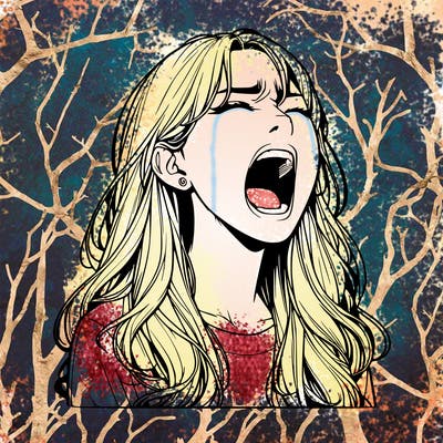 screaming realistic, girl