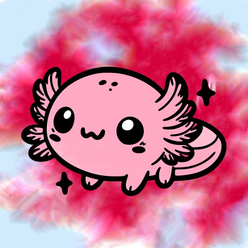 cute easy baby axolotl