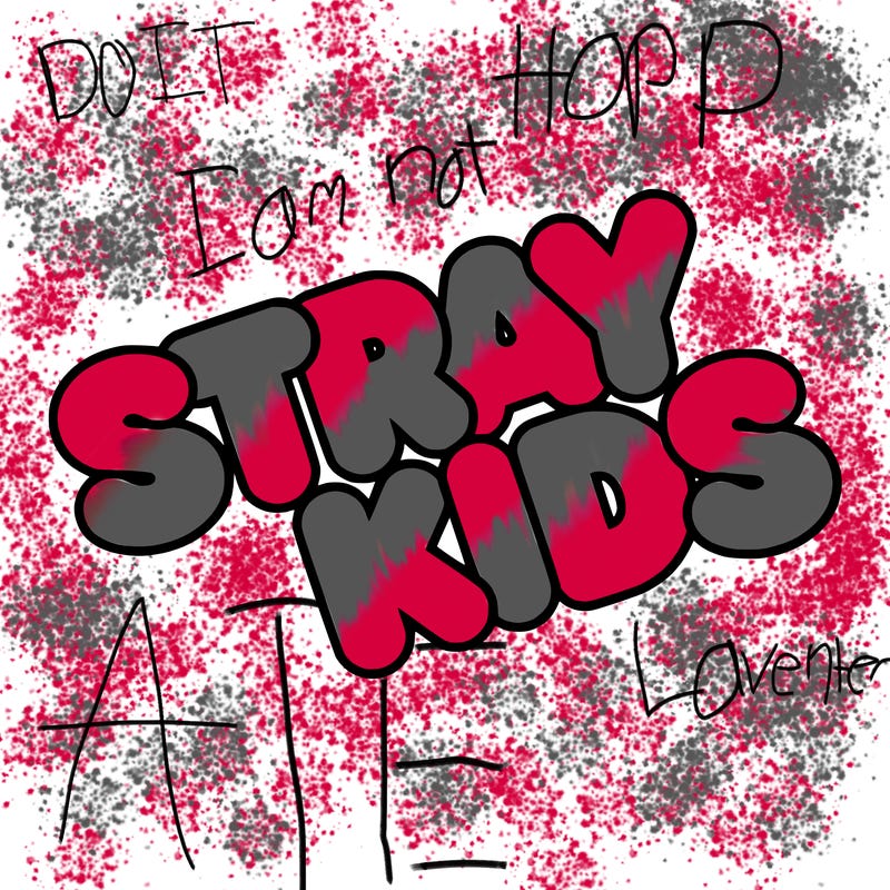 bubble letters saying stray kids