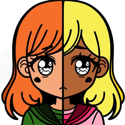 a split of a girl