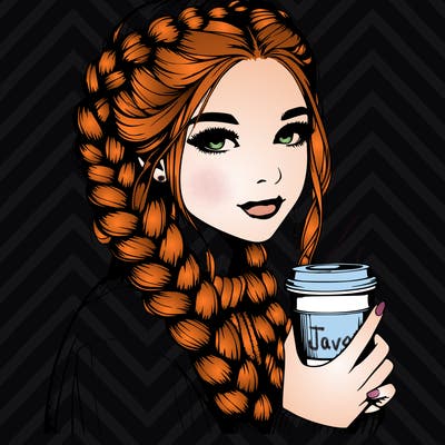 realistic girl with dutch braids and coffee