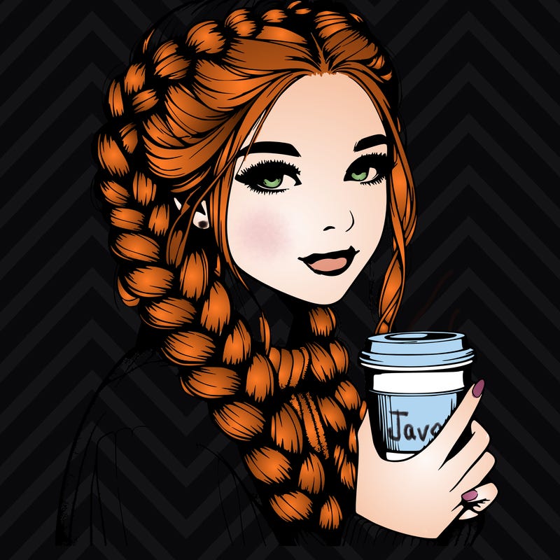 realistic girl with dutch braids and coffee