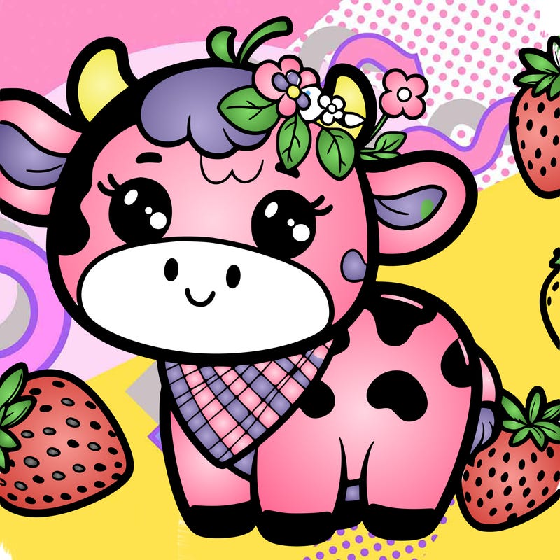 a cute strawberry cow