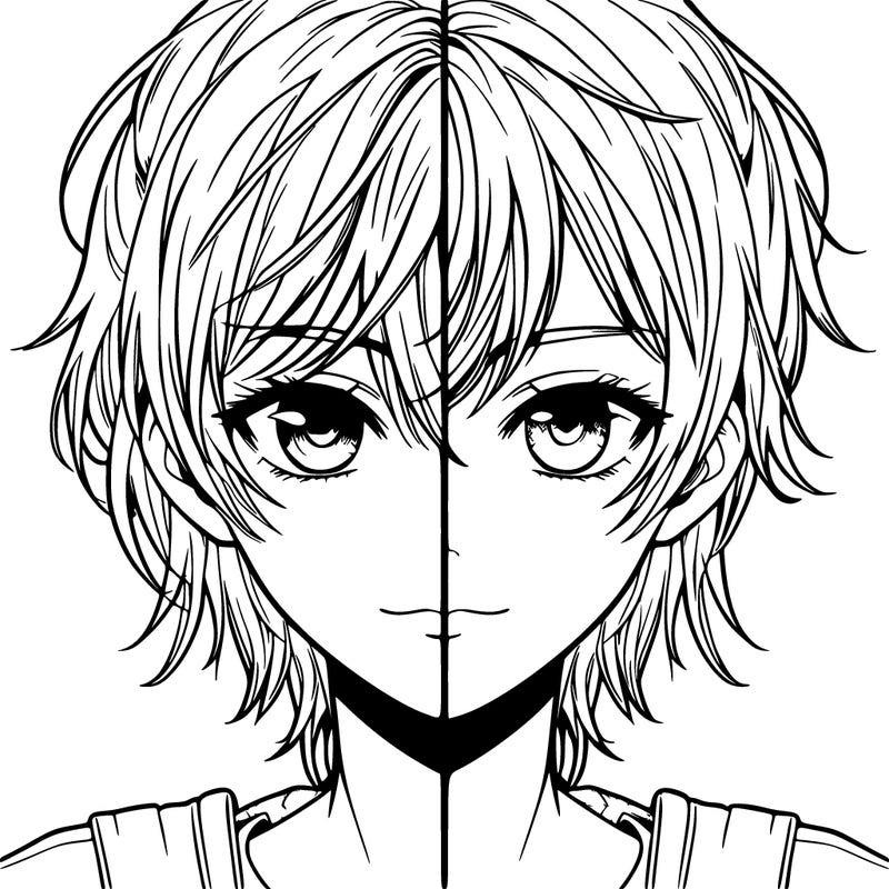 realistic manga twins half and half