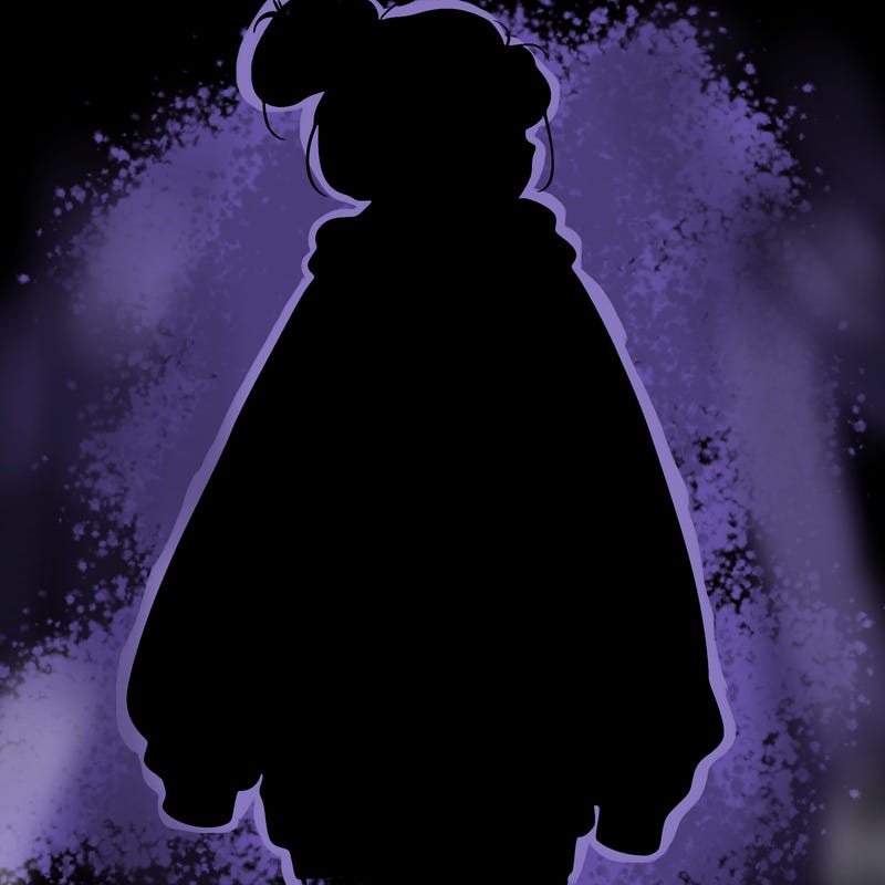 realistic girl with a oversized sweatshirt on and a bun