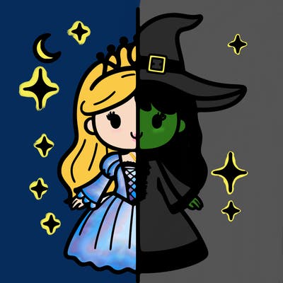 split princess and witch