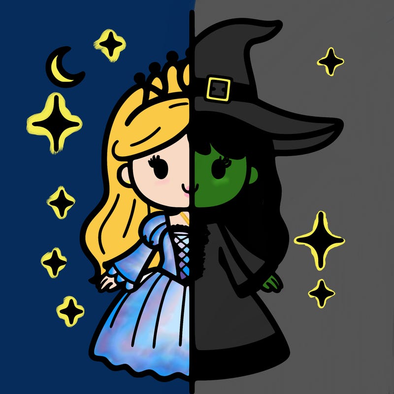 split princess and witch