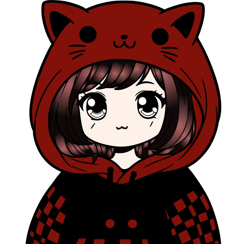 girl with cat hoodie