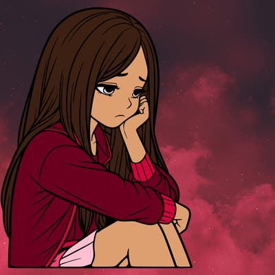 a realistic girl with depression
