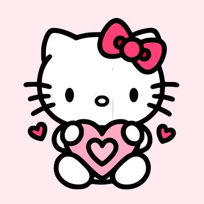 cute hello kitty with heart