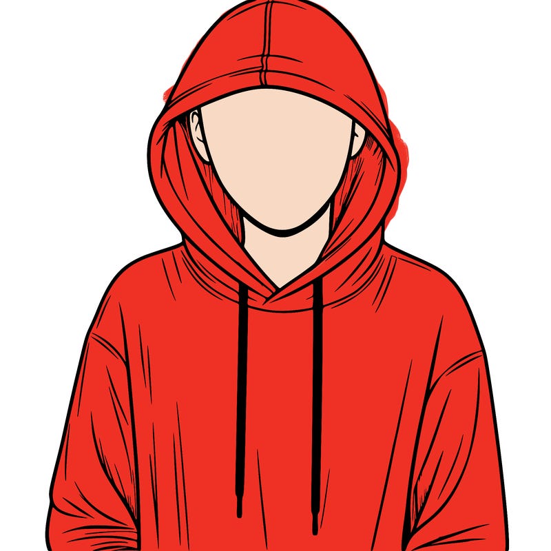 realistic person with hoodie