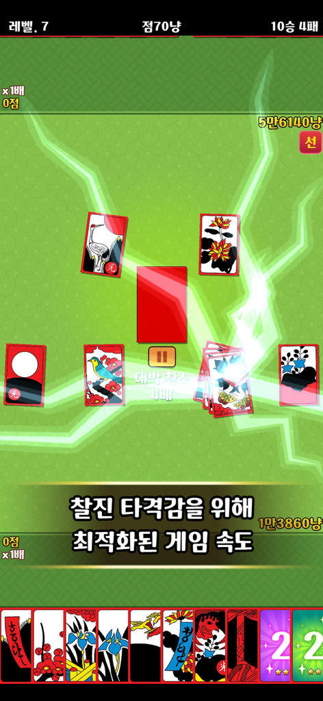 고스톱 맞고 - 한국 카드 게임 맞고의 게임 플레이, 화투 패와 시각 효과 표시