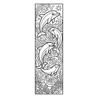Transform your reading experience with this captivating Spinner Dolphins bookmark coloring page. Featuring playful dolphins leaping through vibrant ocean patterns, it's a perfect blend of creativity and functionality.