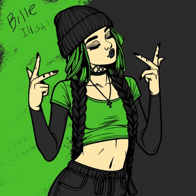 realistic teenage girl with braids and a beanie and crop top doing 🫶🏼