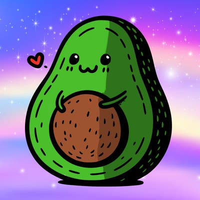 an avocado hugging an avocado