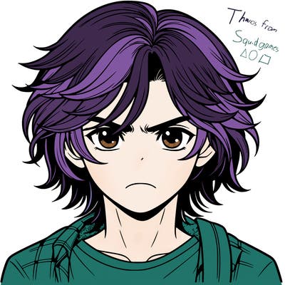 a realistic boy with medium long hair over one shoulder and he looks mad