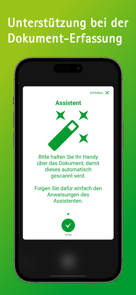 Meine LVM - The document scanning assistant screen in the Meine LVM insurance app