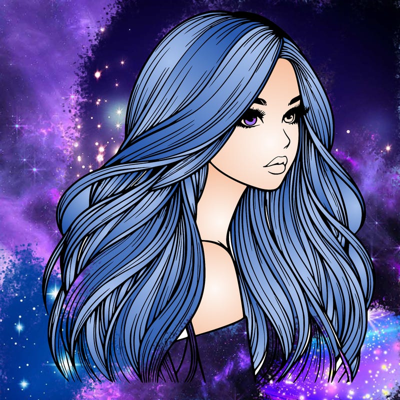 realistic girl with long realistic hair