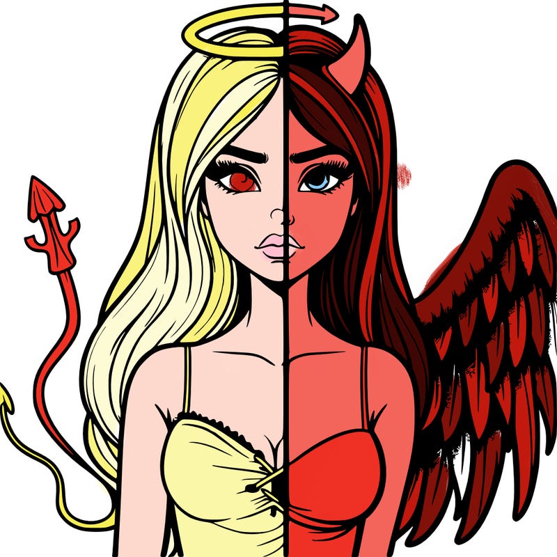 devil vs angel realistic girl
