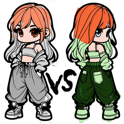 girl in crop top and baggy pants