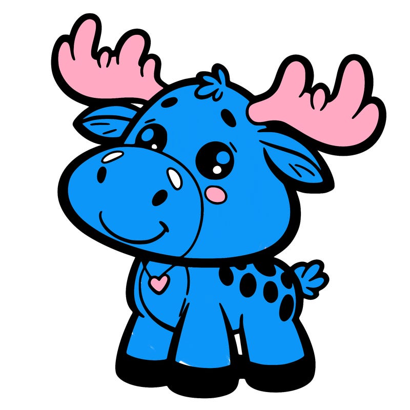 happy cute moose