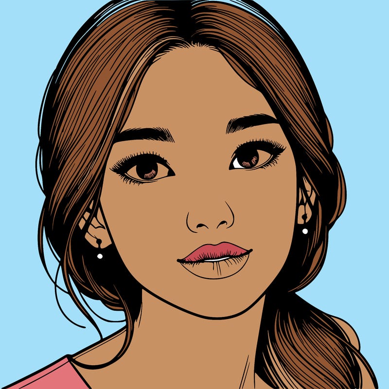 beautiful realistic asian woman