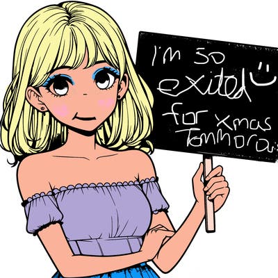 realistic pretty girl holding blank sign